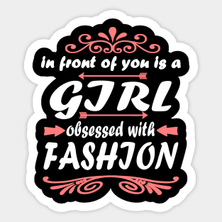 Clothing shopping fashion designer model saying Sticker